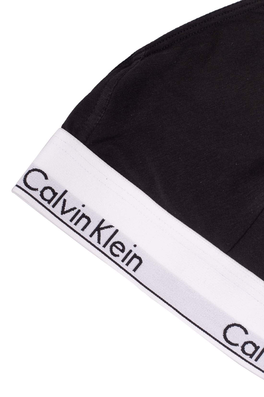 CALVIN KLEIN - Women's triangle logo bralette  - Size L-8