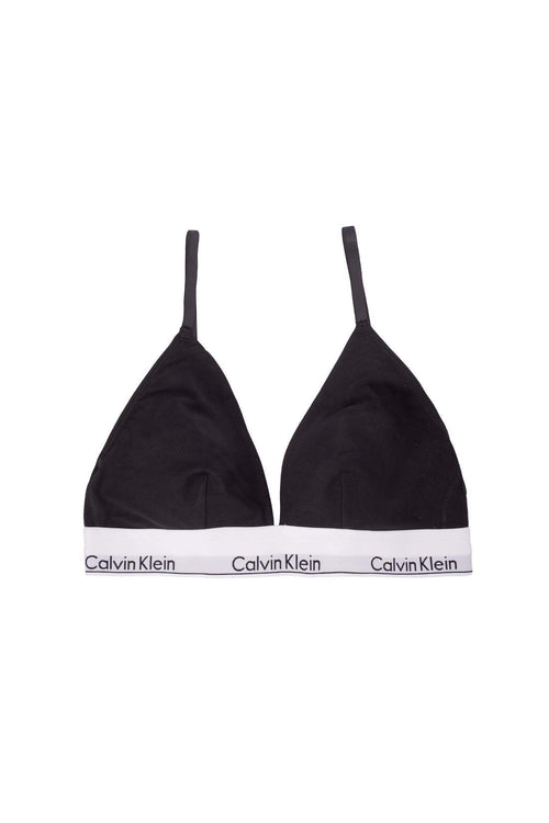 CALVIN KLEIN - Women's triangle logo bralette  - Size L-10