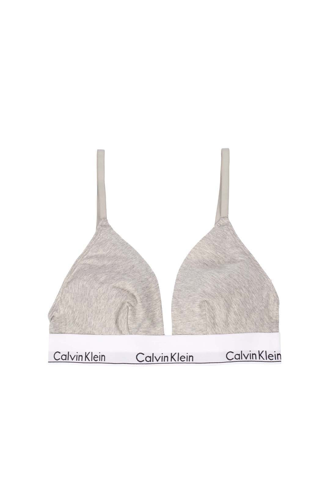 CALVIN KLEIN - Women's triangle logo bralette  - Size L-16