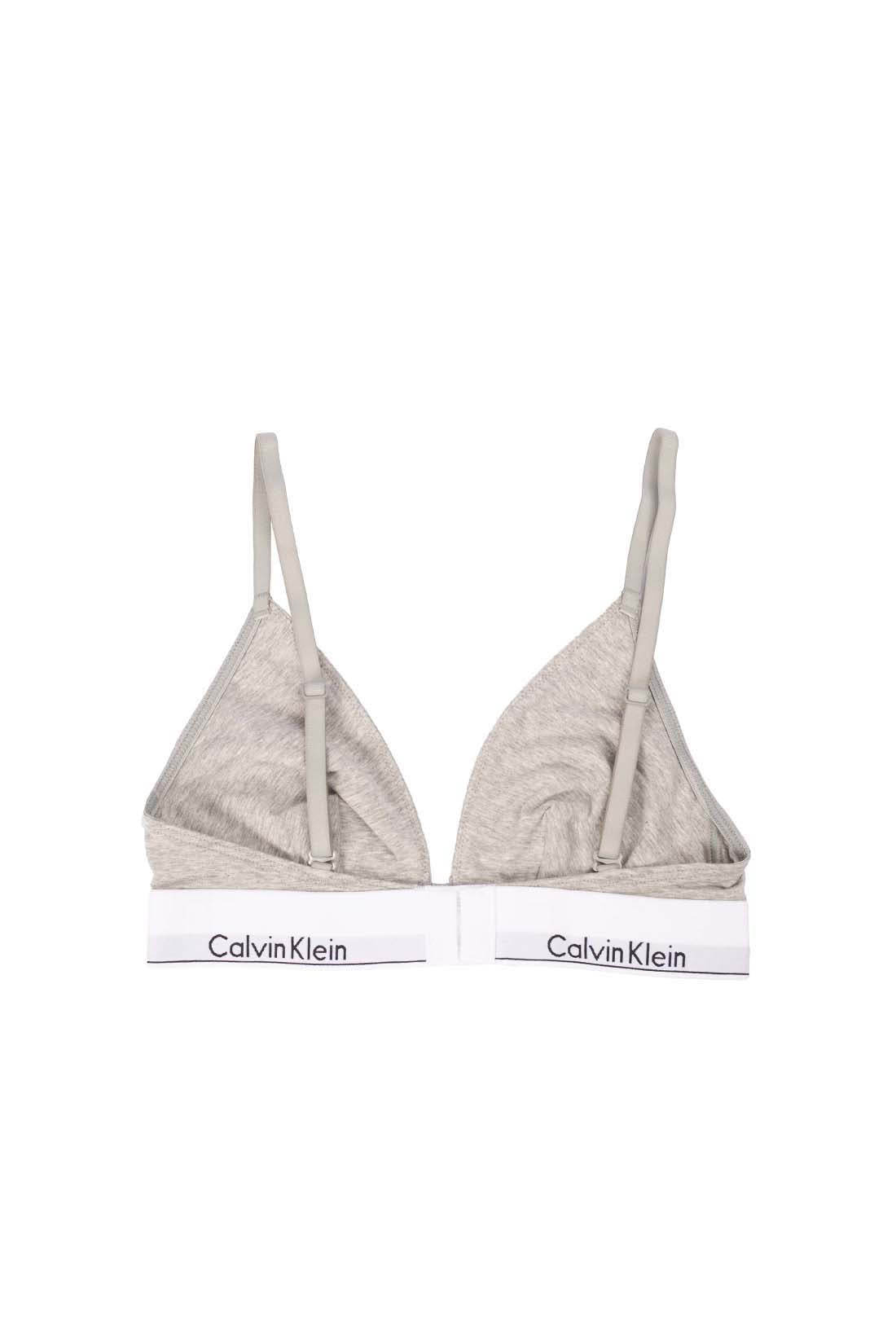 CALVIN KLEIN - Women's triangle logo bralette  - Size L-18