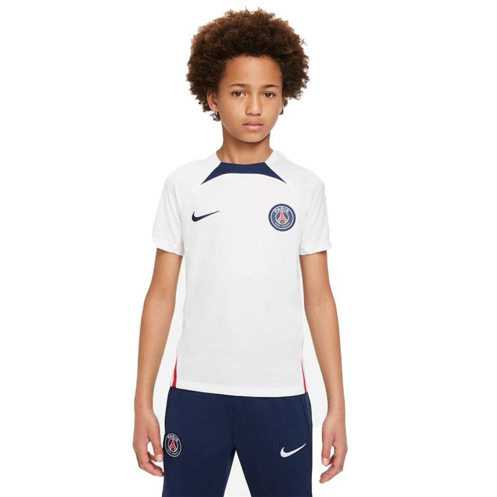 Children's Short Sleeved Football Shirt Nike París Saint-Germain Strike White-0
