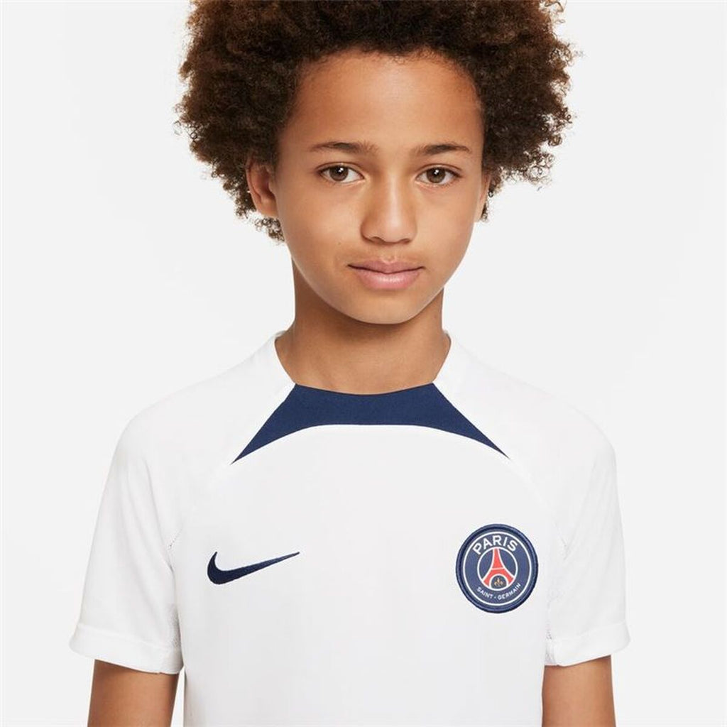 Children's Short Sleeved Football Shirt Nike París Saint-Germain Strike White-8