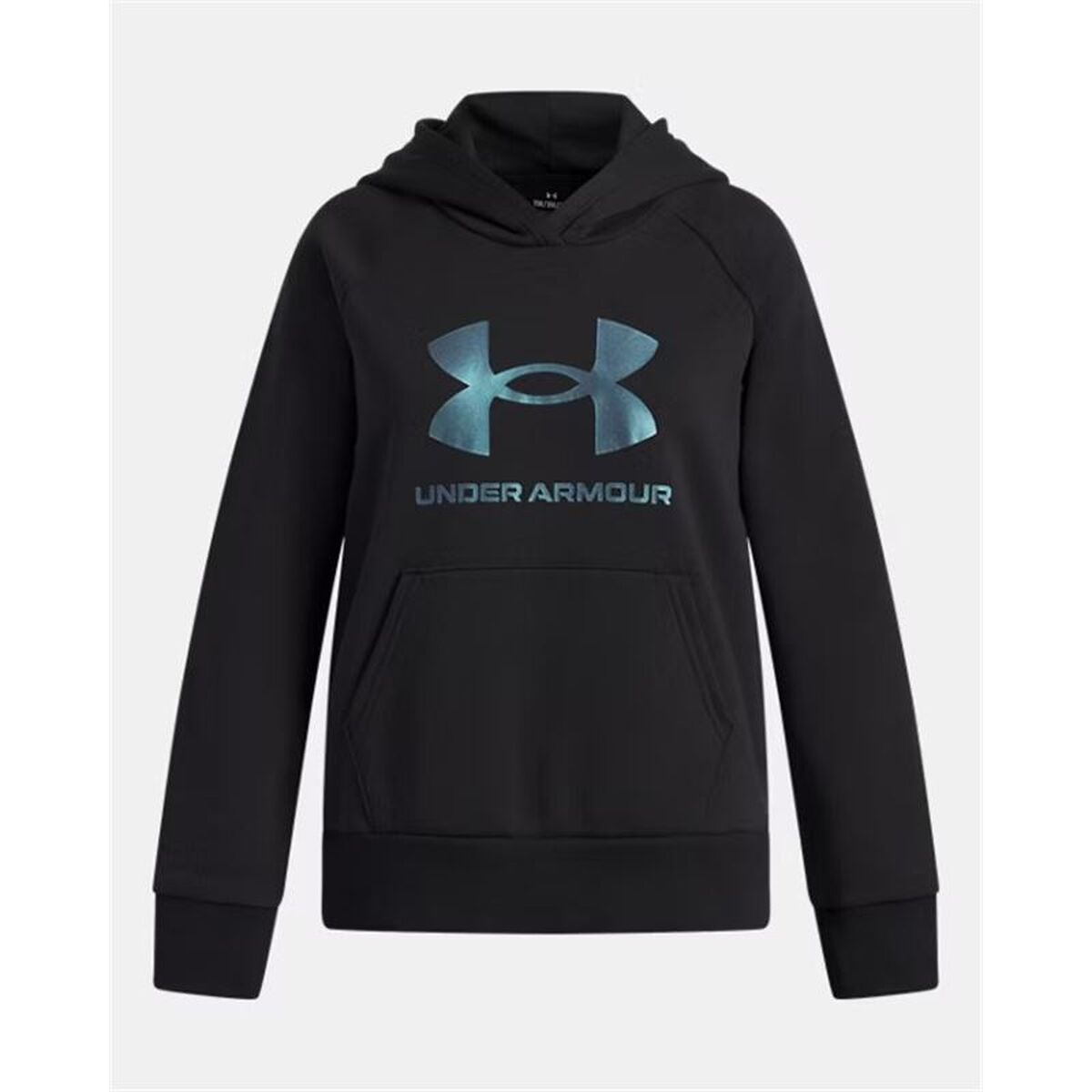 Sudadera con capucha para niñas Under Armour Rival Flc Shimmer Hdy negra