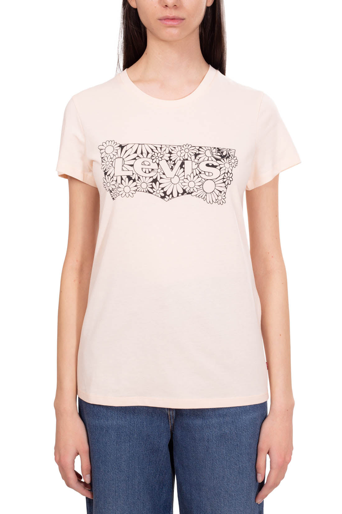 LEVI'S - Women's floral Batwing logo T-shirt  - Size S-13