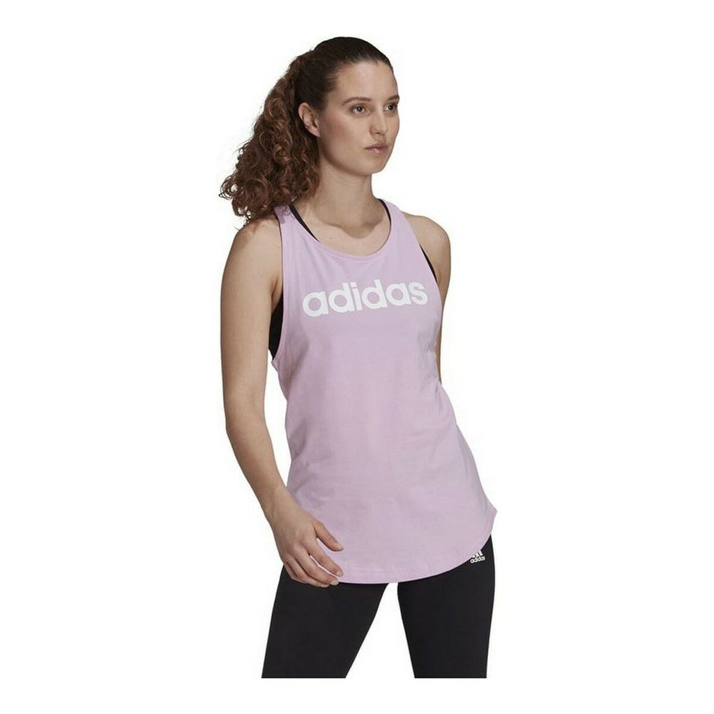 Camiseta sin mangas para mujer Adidas Essentials Logo Lavanda-6