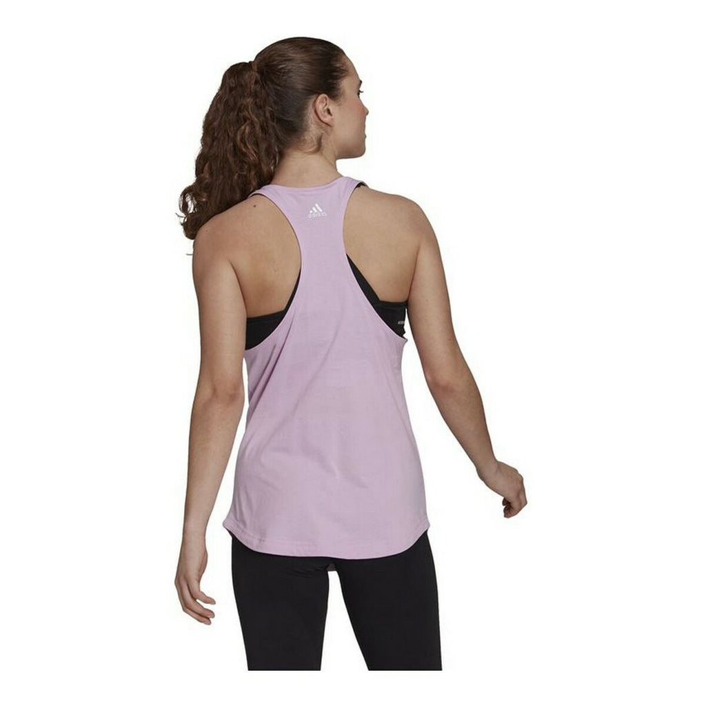Camiseta sin mangas para mujer Adidas Essentials Logo Lavanda-5