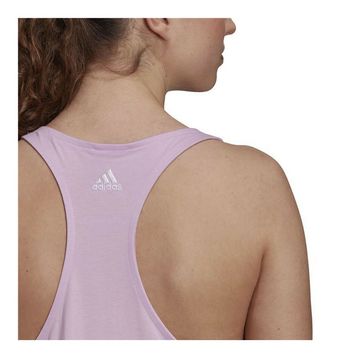 Camiseta sin mangas para mujer Adidas Essentials Logo Lavanda-3