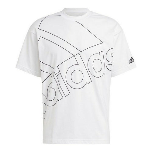 Camiseta de manga corta para hombre Adidas con logo gigante, color blanco.-0