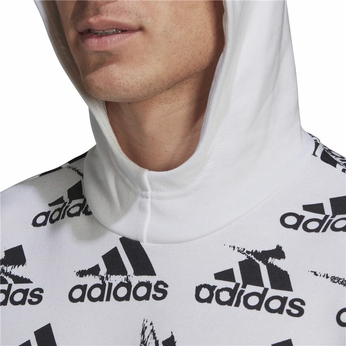 Sudadera con capucha para hombre Adidas Essentials Brandlove blanca-2