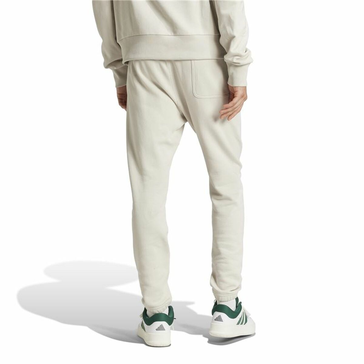 Pantalones deportivos largos Adidas All Szn French Terry Regular Tapered Blanco Beige para hombre-6