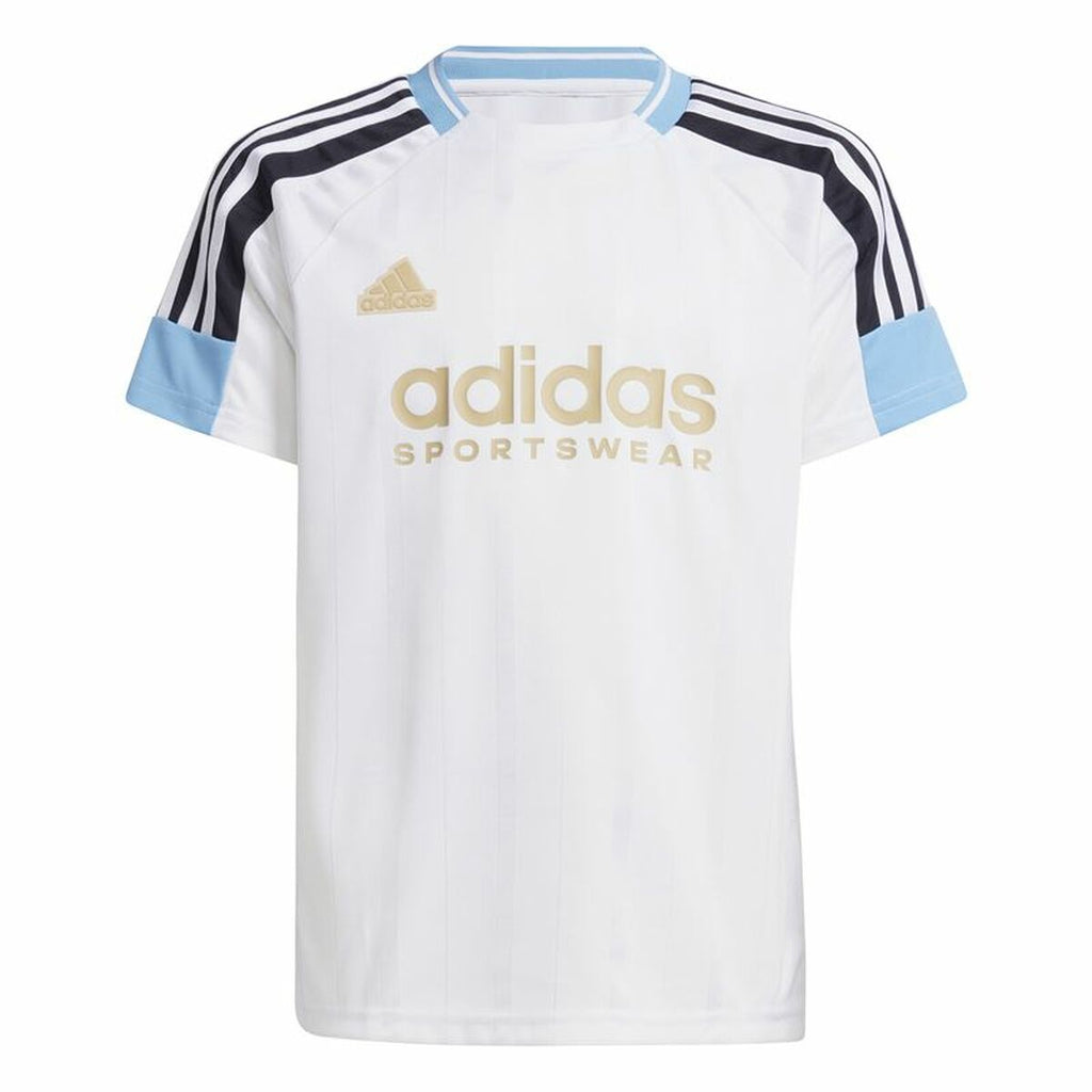 Camiseta infantil de manga corta Adidas Nations blanca-0