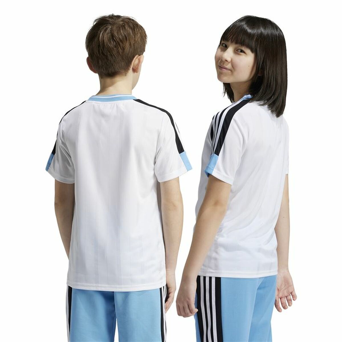 Camiseta infantil de manga corta Adidas Nations blanca-6