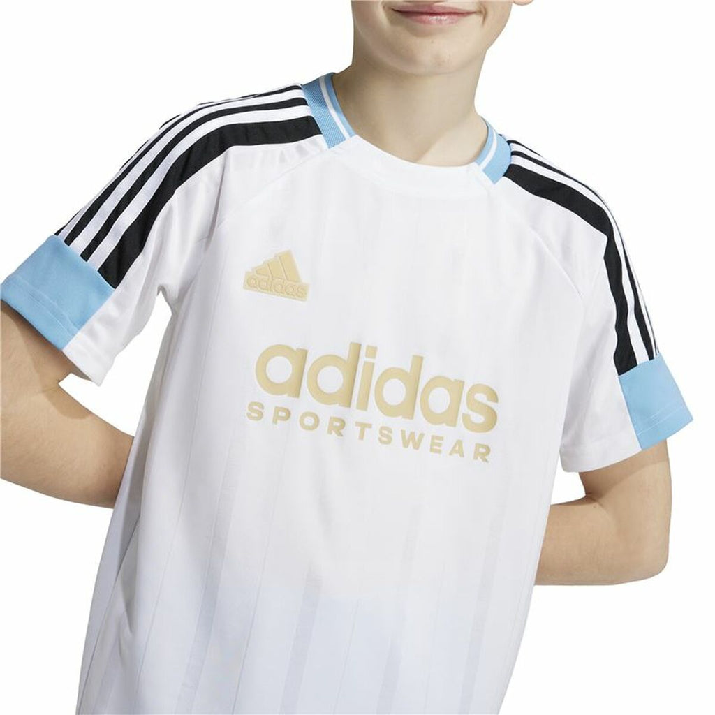Camiseta infantil de manga corta Adidas Nations blanca-5
