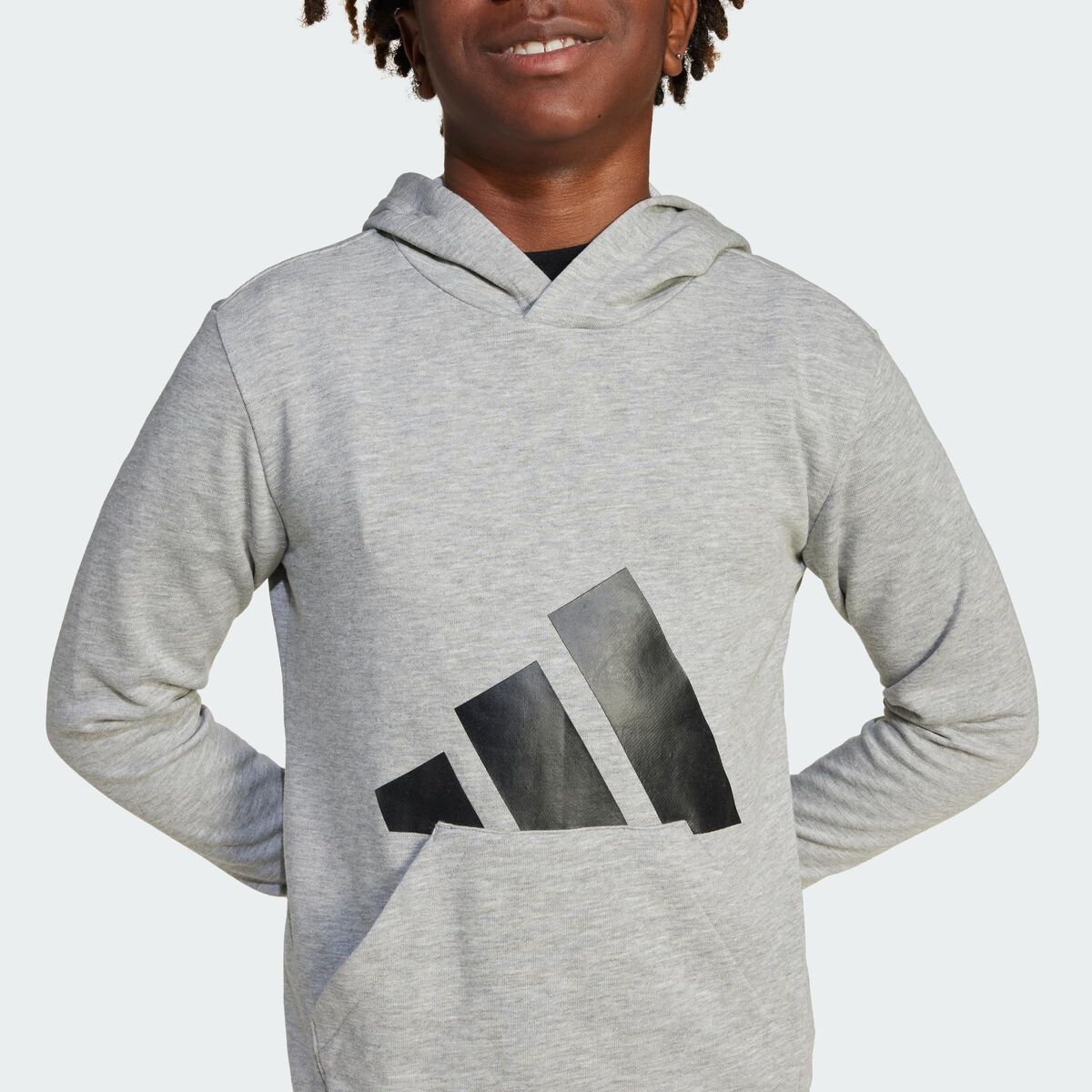 Sudadera con capucha para niña Adidas Big Logo French Terry Hd Gris claro-4