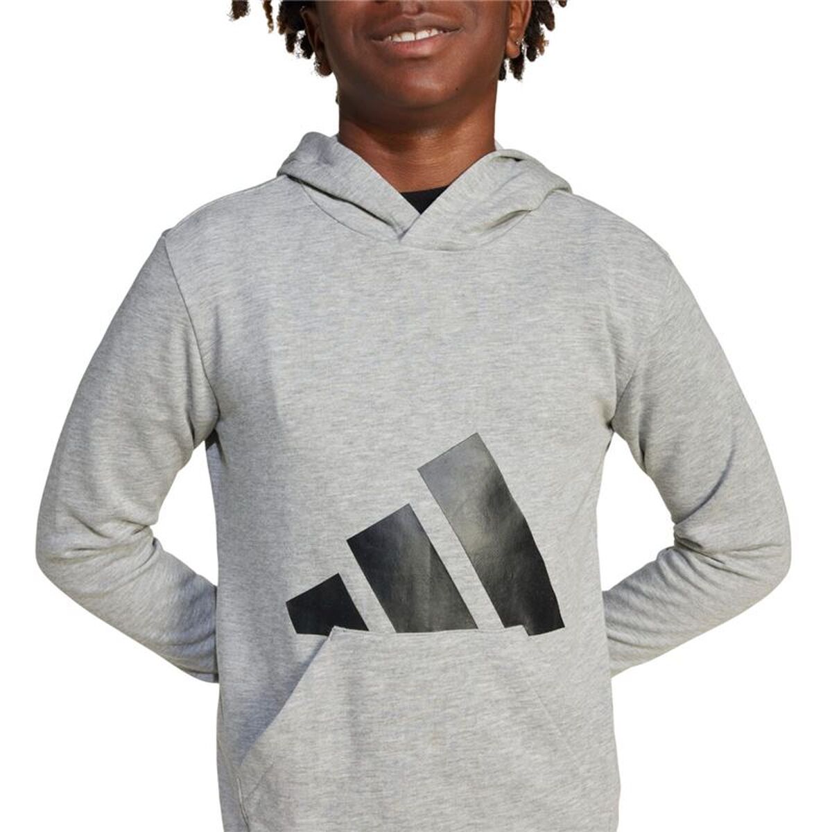 Sudadera con capucha para niña Adidas Big Logo French Terry Hd Gris claro-6