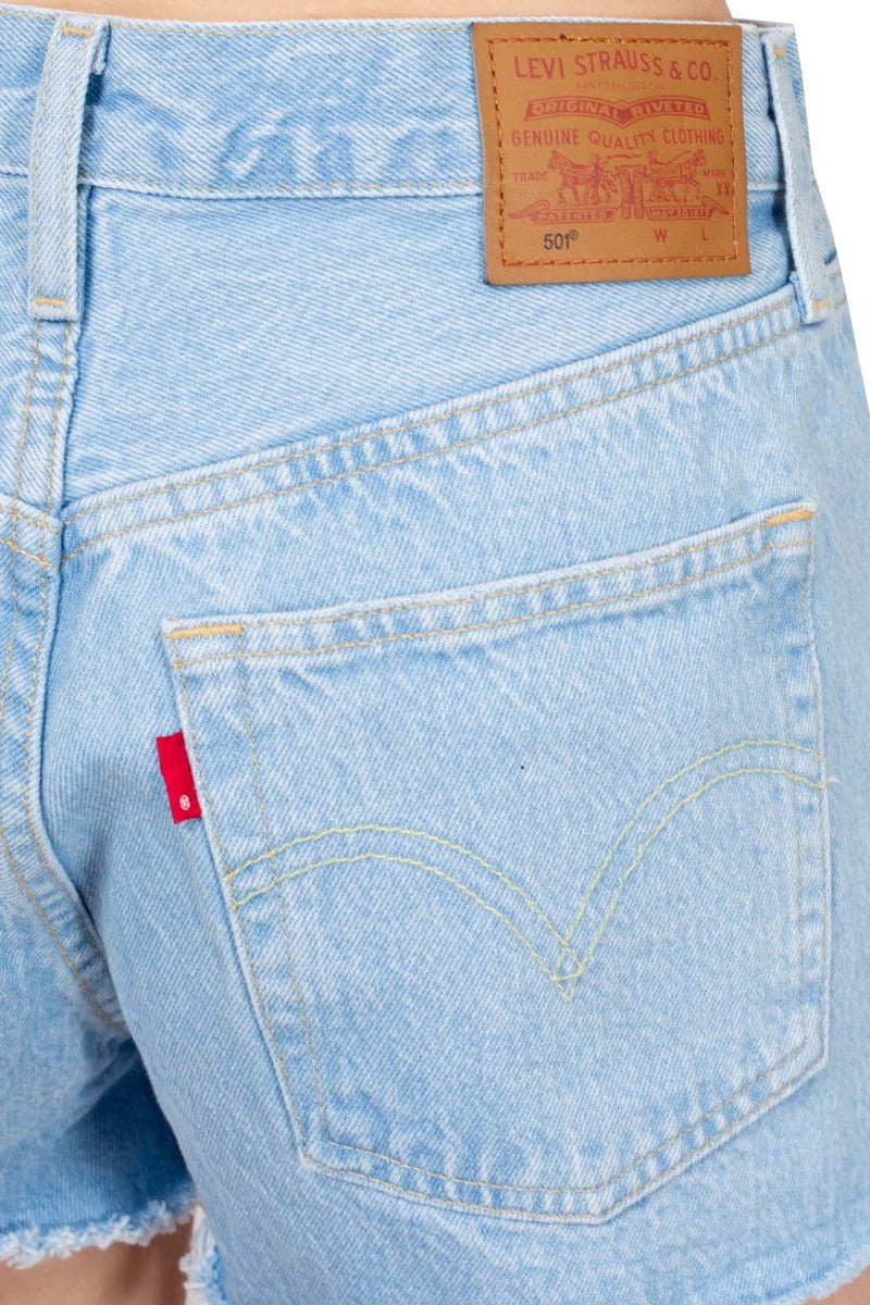 LEVI'S - Shorts vaqueros 501 de mezclilla lavada a la piedra para mujer - Talla 30-7