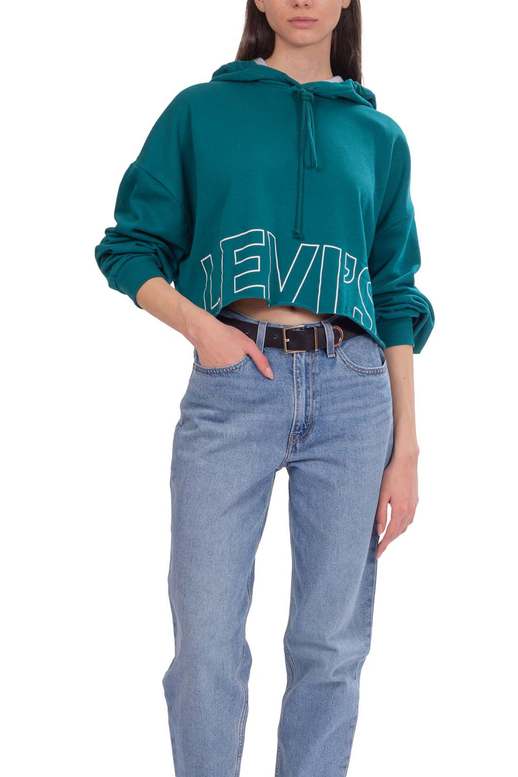 LEVIS - Felpa donna crop oversize con cappuccio-7