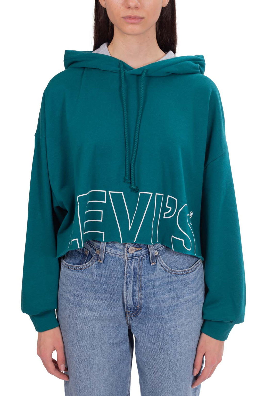 LEVIS - Felpa donna crop oversize con cappuccio-9