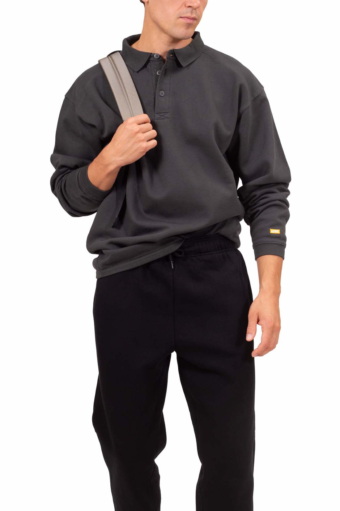 LEVI'S - Men's winter oversize sweatshirt with polo shirt design-7