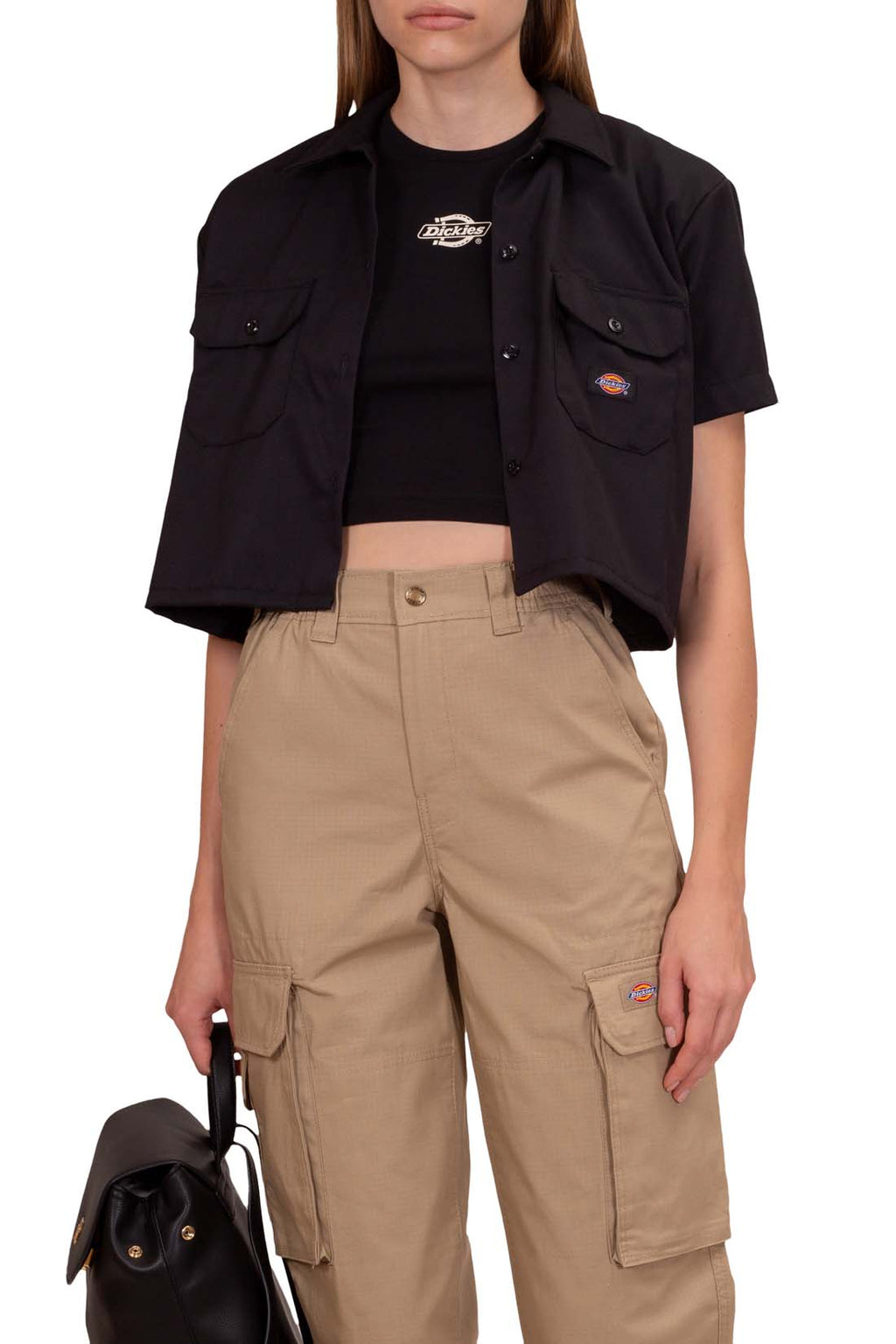 DICKIES - Women's slim crop top with logo  - Size L-7