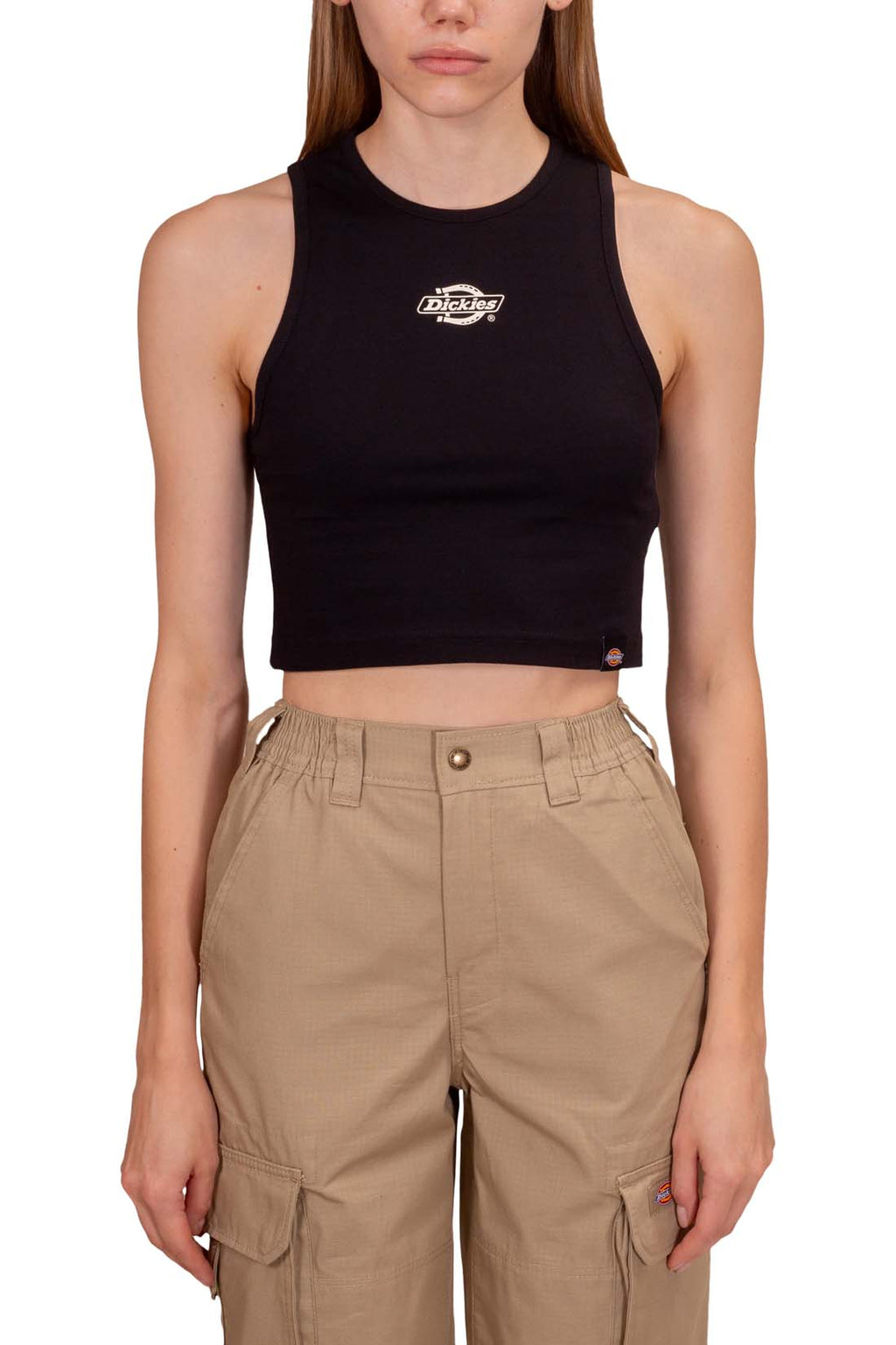 DICKIES - Women's slim crop top with logo  - Size L-1