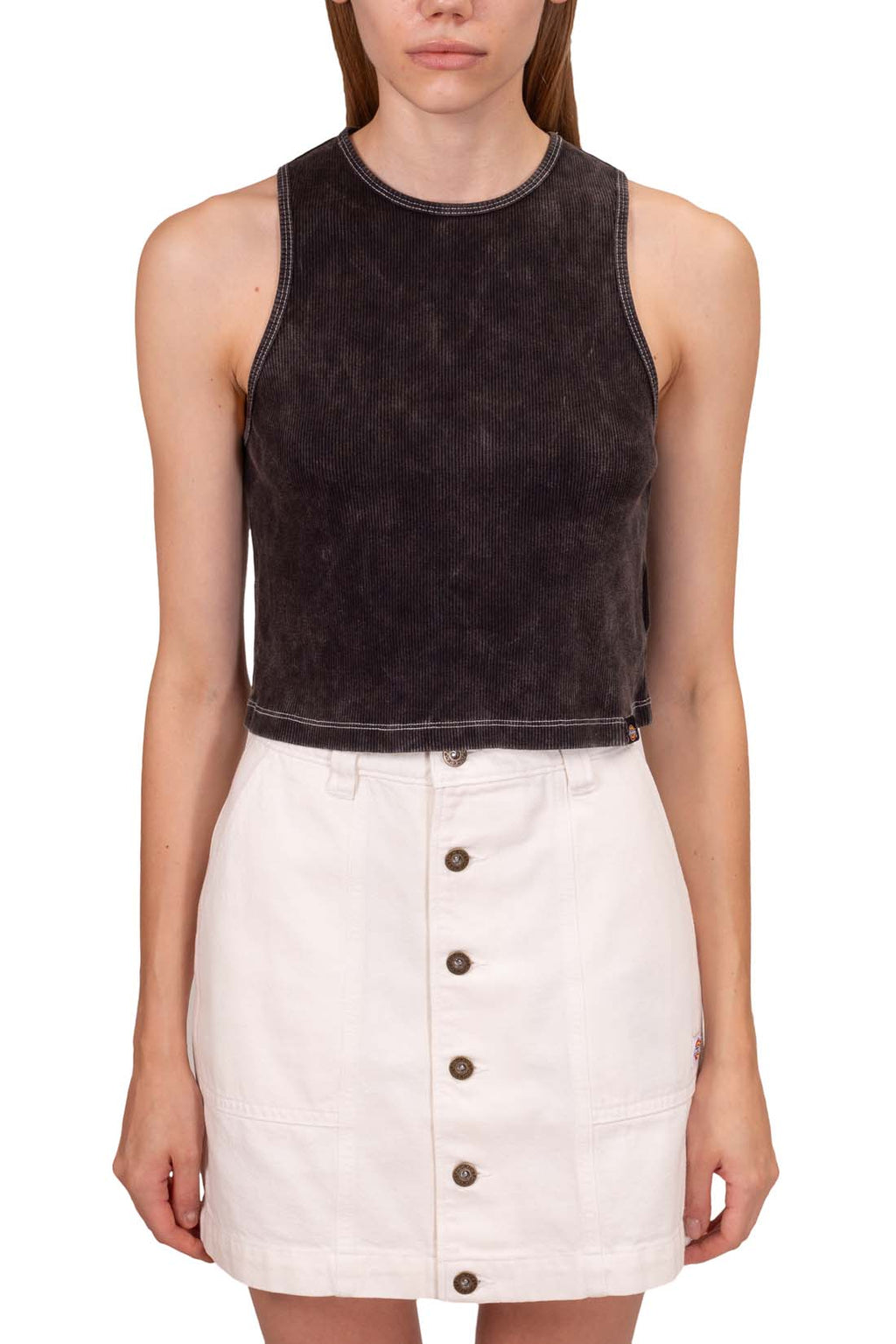 DICKIES - Women's ribbed tank-top in washed cotton-1