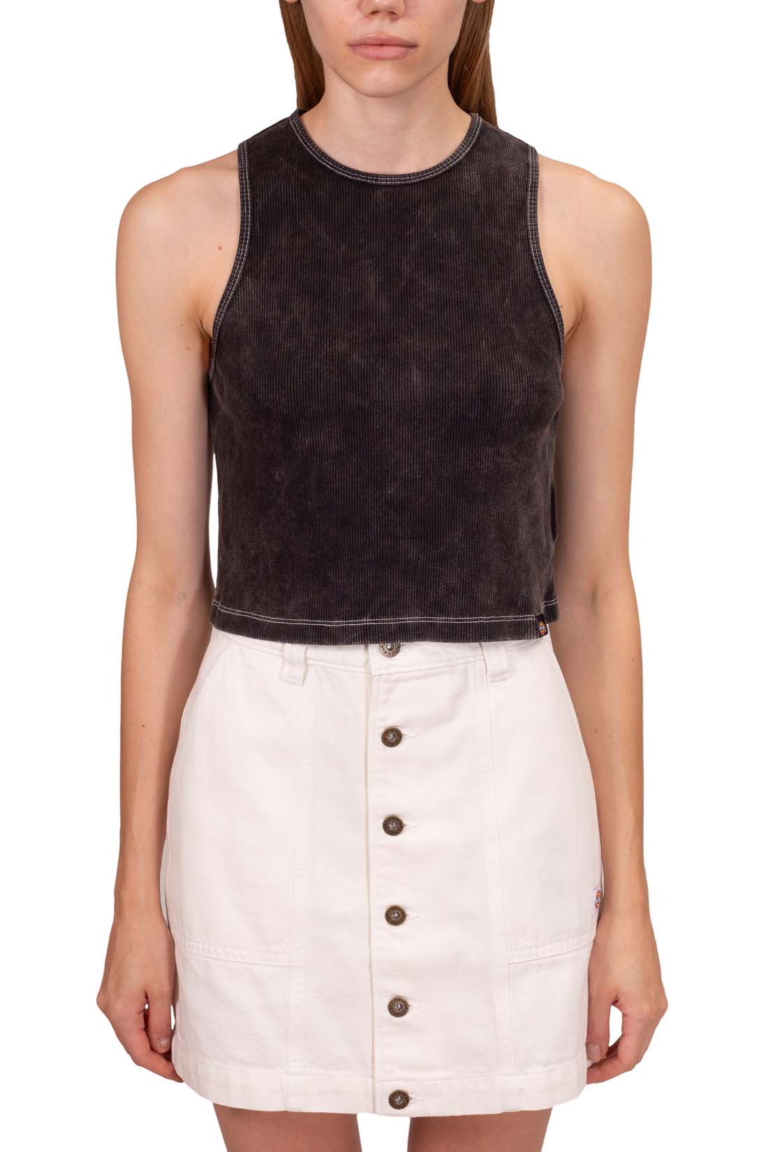 DICKIES - Women's ribbed tank-top in washed cotton-1