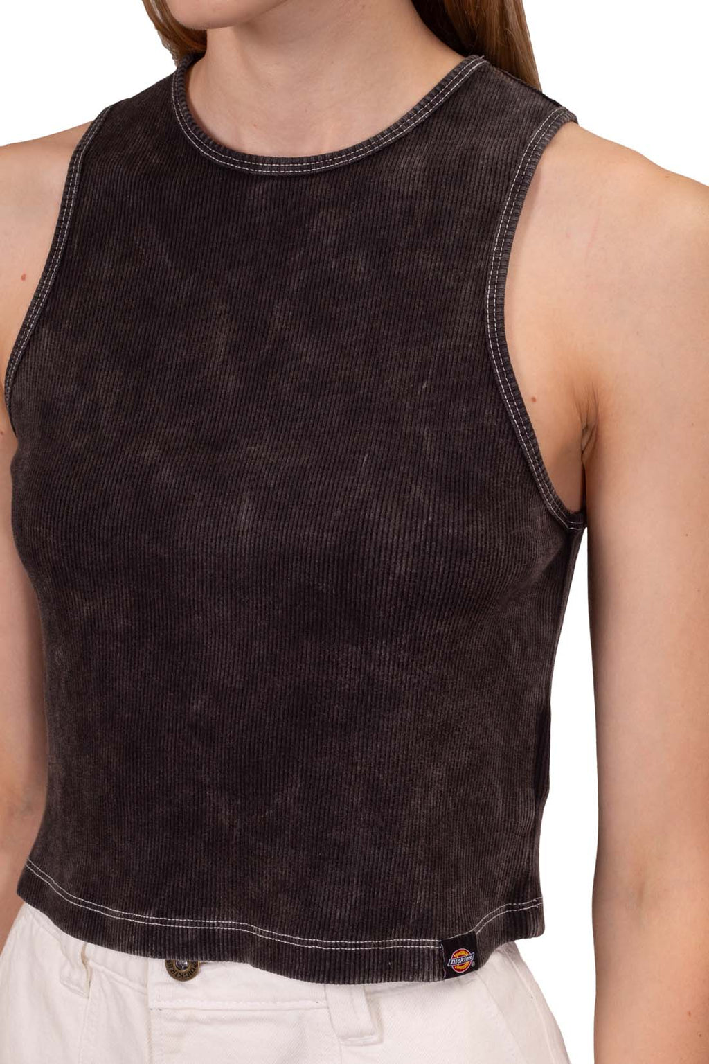 DICKIES - Women's ribbed tank-top in washed cotton-0