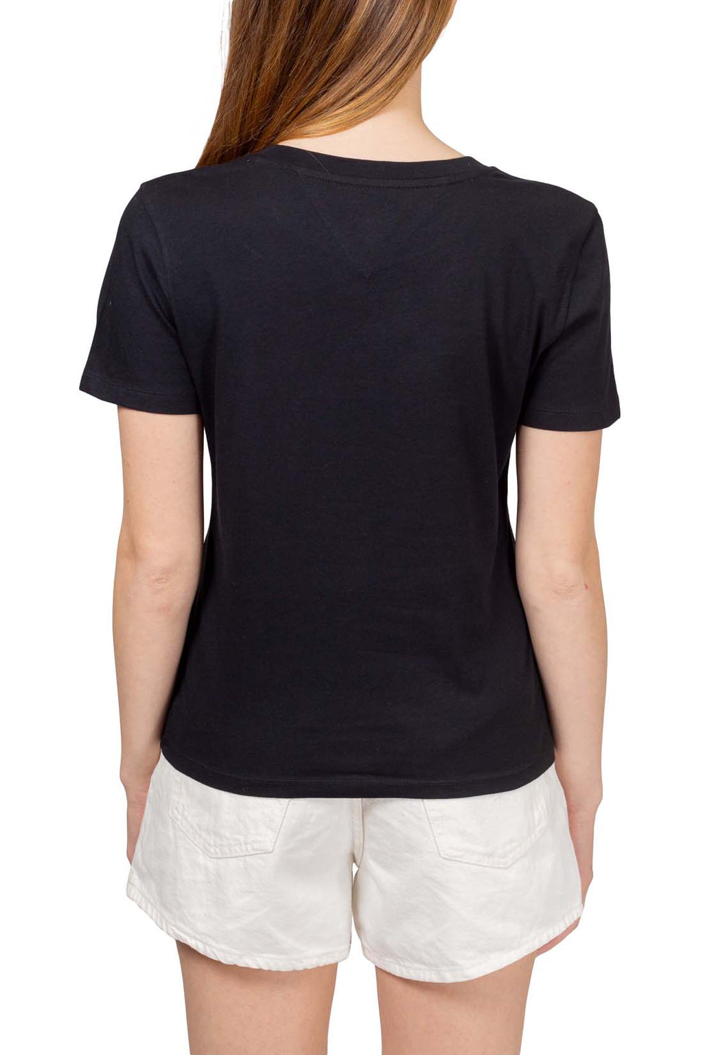 TOMMY JEANS - Women's regular T-shirt with flag embroidery  - Size M-14