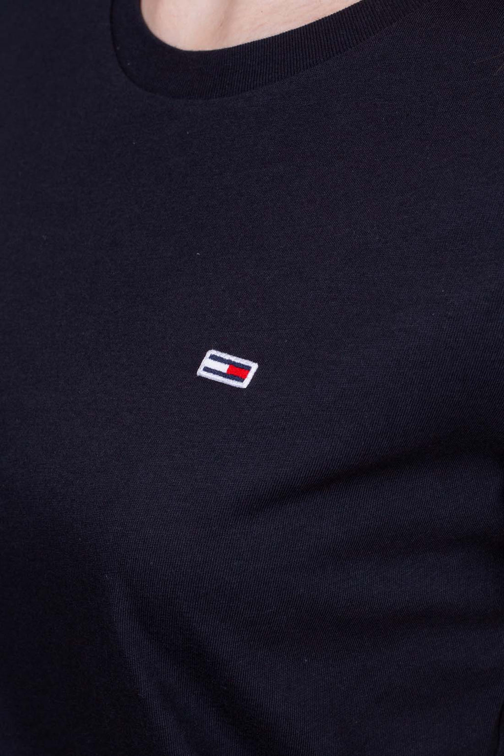 TOMMY JEANS - Women's regular T-shirt with flag embroidery  - Size M-0