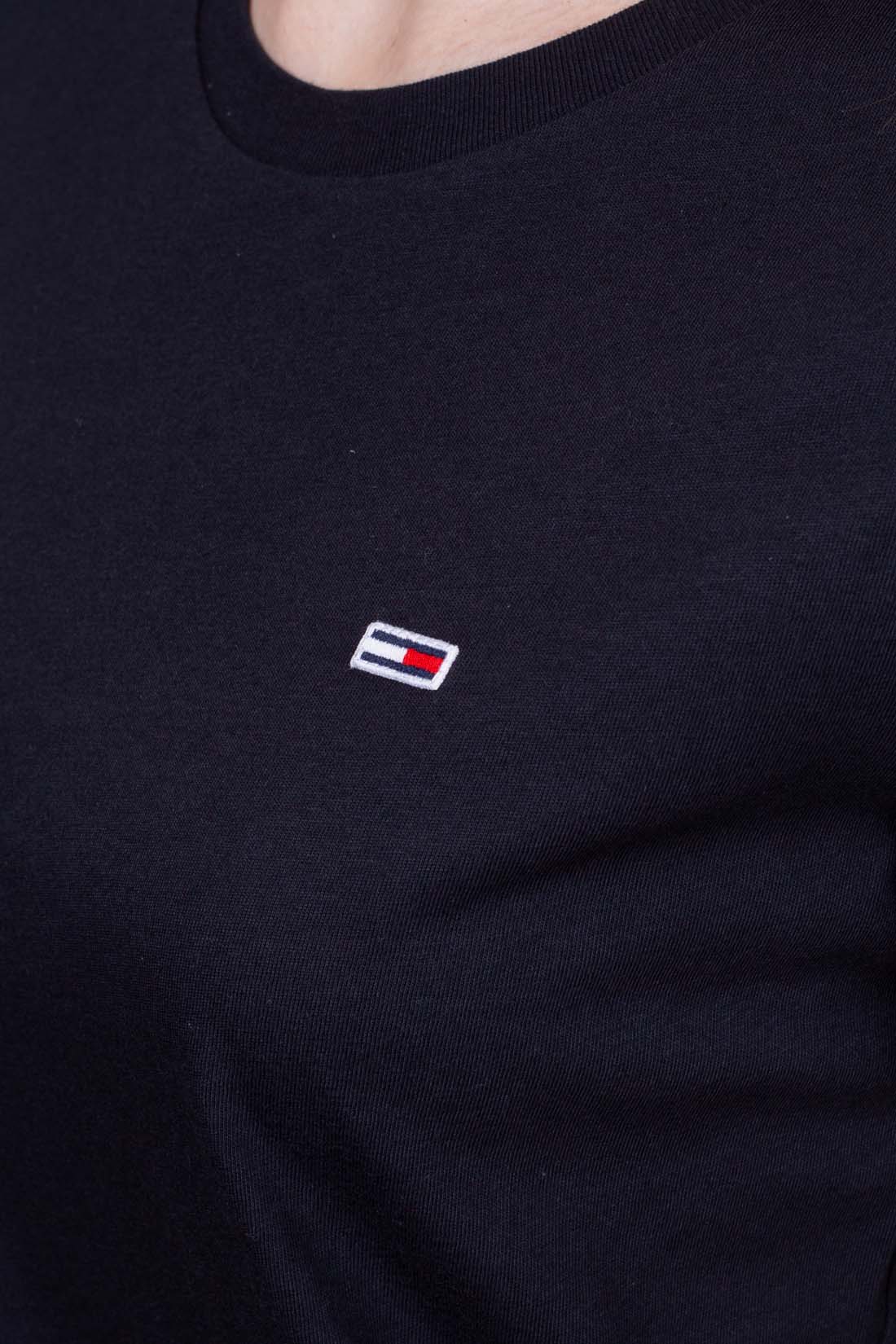 TOMMY JEANS - Women's regular T-shirt with flag embroidery  - Size M-8