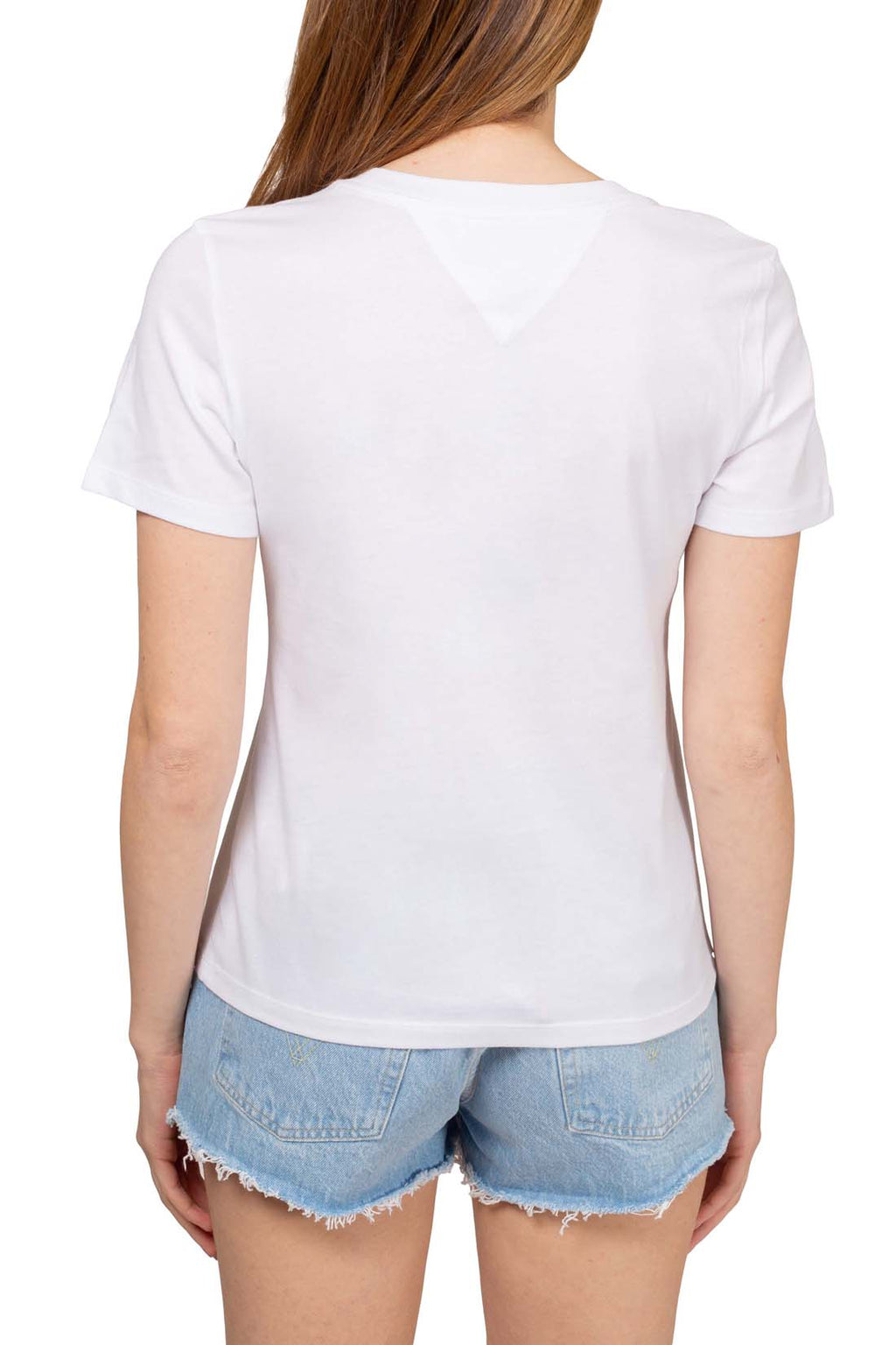 TOMMY JEANS - Women's regular T-shirt with flag embroidery  - Size M-22