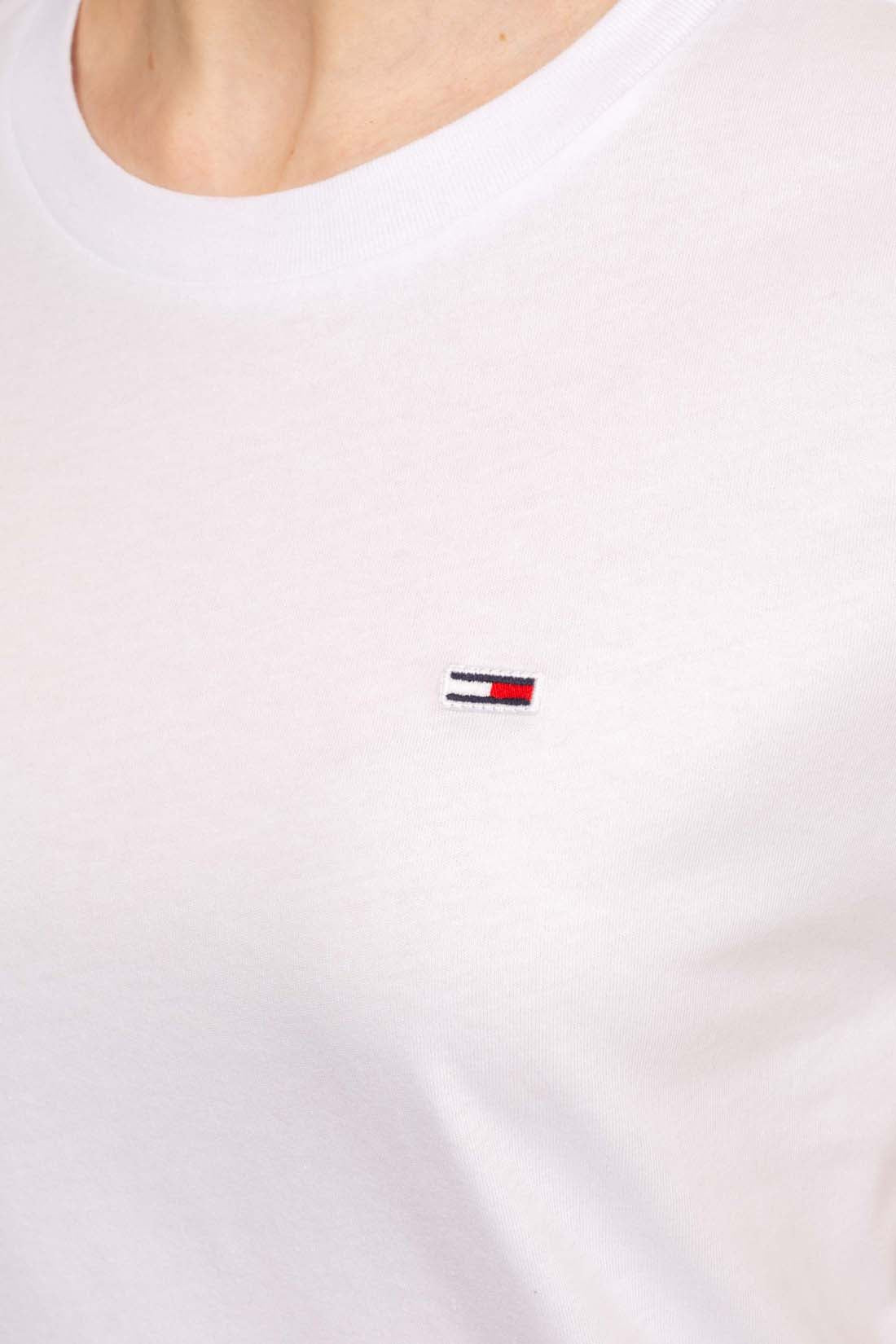 TOMMY JEANS - Women's regular T-shirt with flag embroidery  - Size M-20