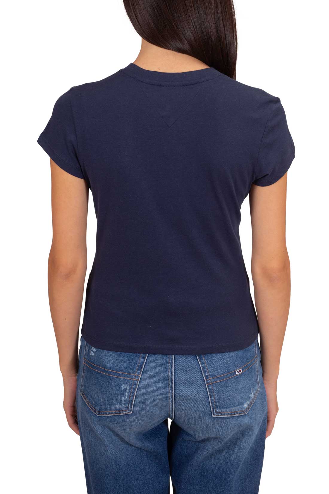 TOMMY JEANS - Women's slim T-shirt with frontal logo  - Size XL-2