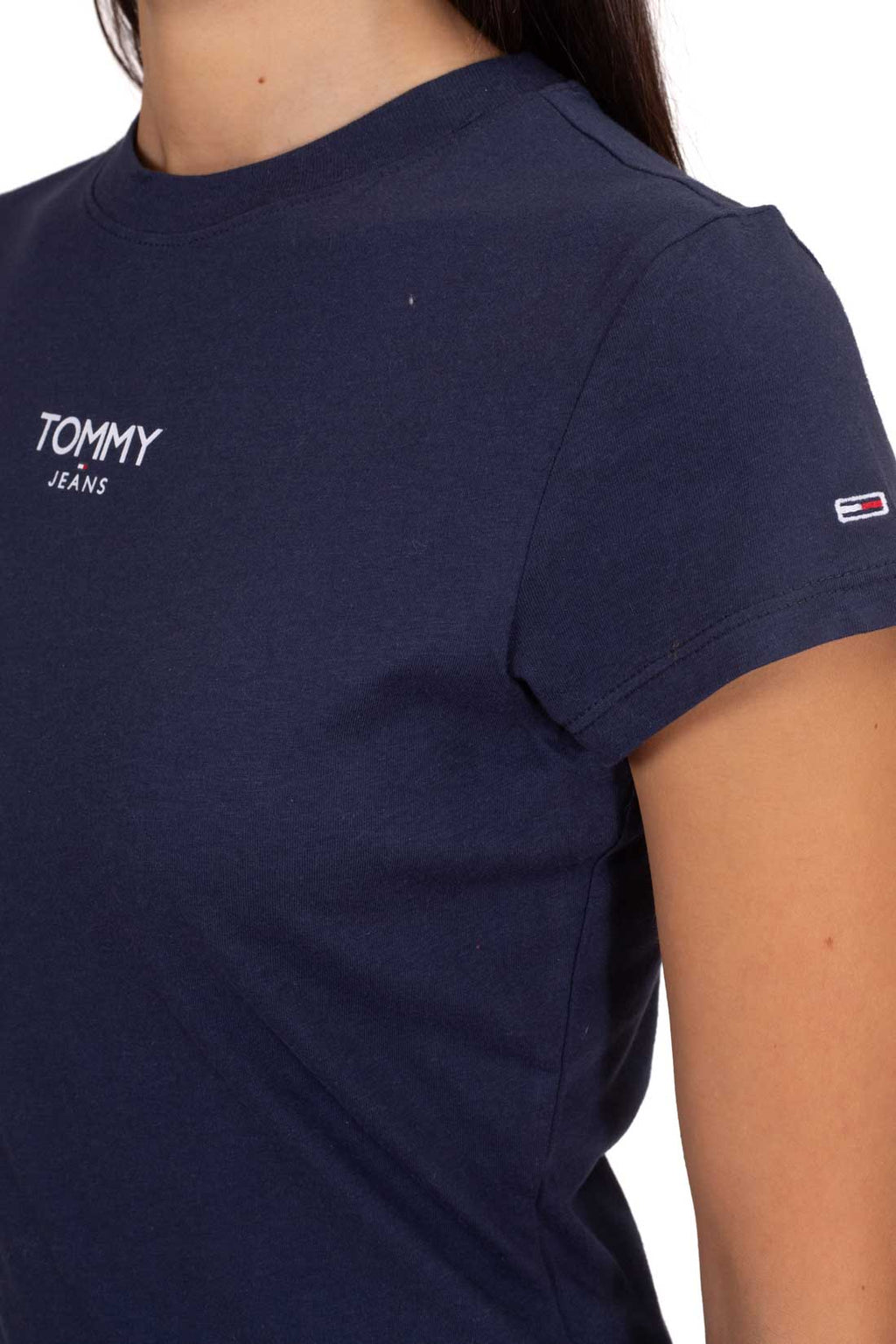 TOMMY JEANS - Women's slim T-shirt with frontal logo  - Size XL-4