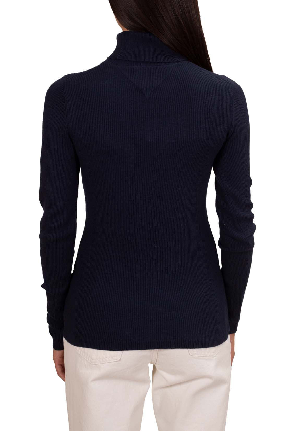 TOMMY JEANS - Women's slim ribbed turtleneck sweater  - Size L-30
