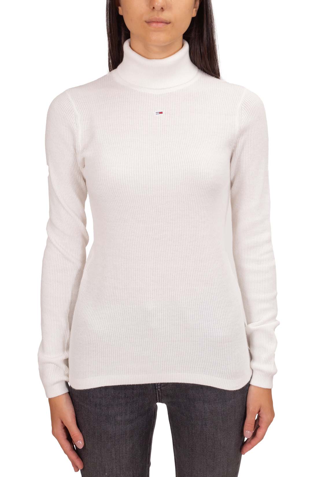 TOMMY JEANS - Women's slim ribbed turtleneck sweater  - Size L-5