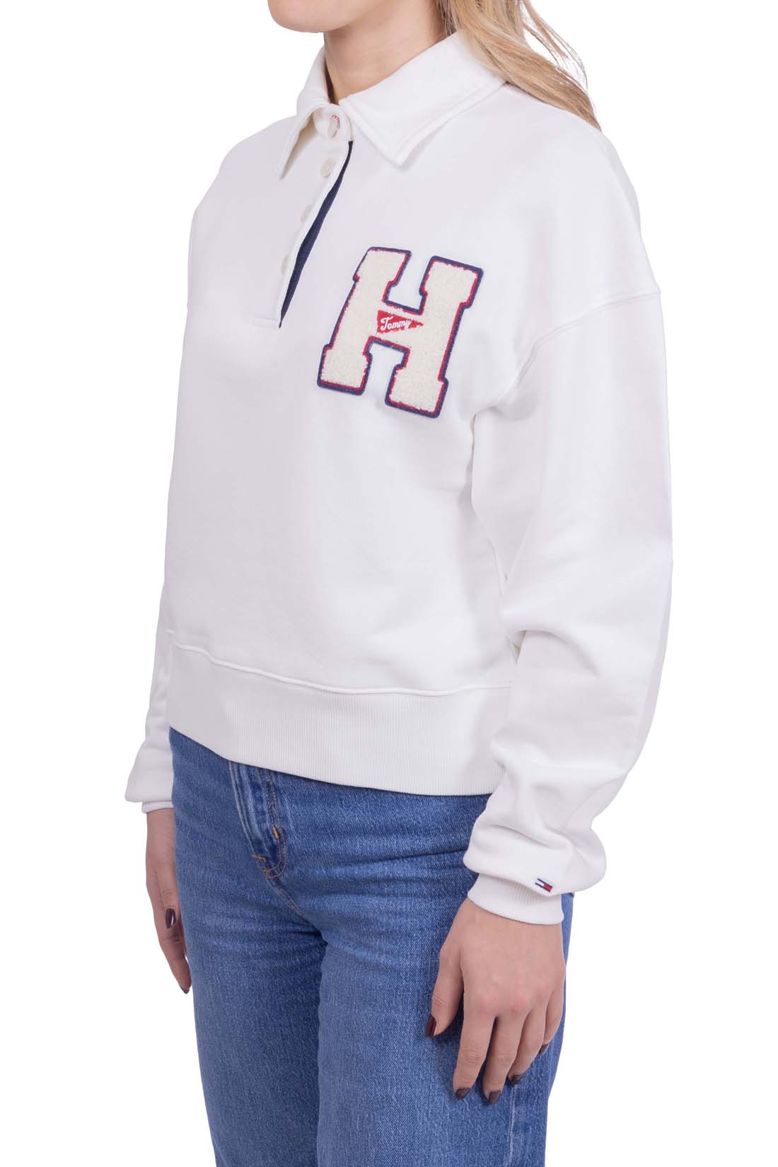 TOMMY JEANS - Women's summer polo sweatshirt with bouclé logo-13