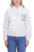TOMMY JEANS - Women's summer polo sweatshirt with bouclé logo-3