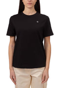 CALVIN KLEIN JEANS - Women's regular T-shirt with monogram patch  - Size L-1