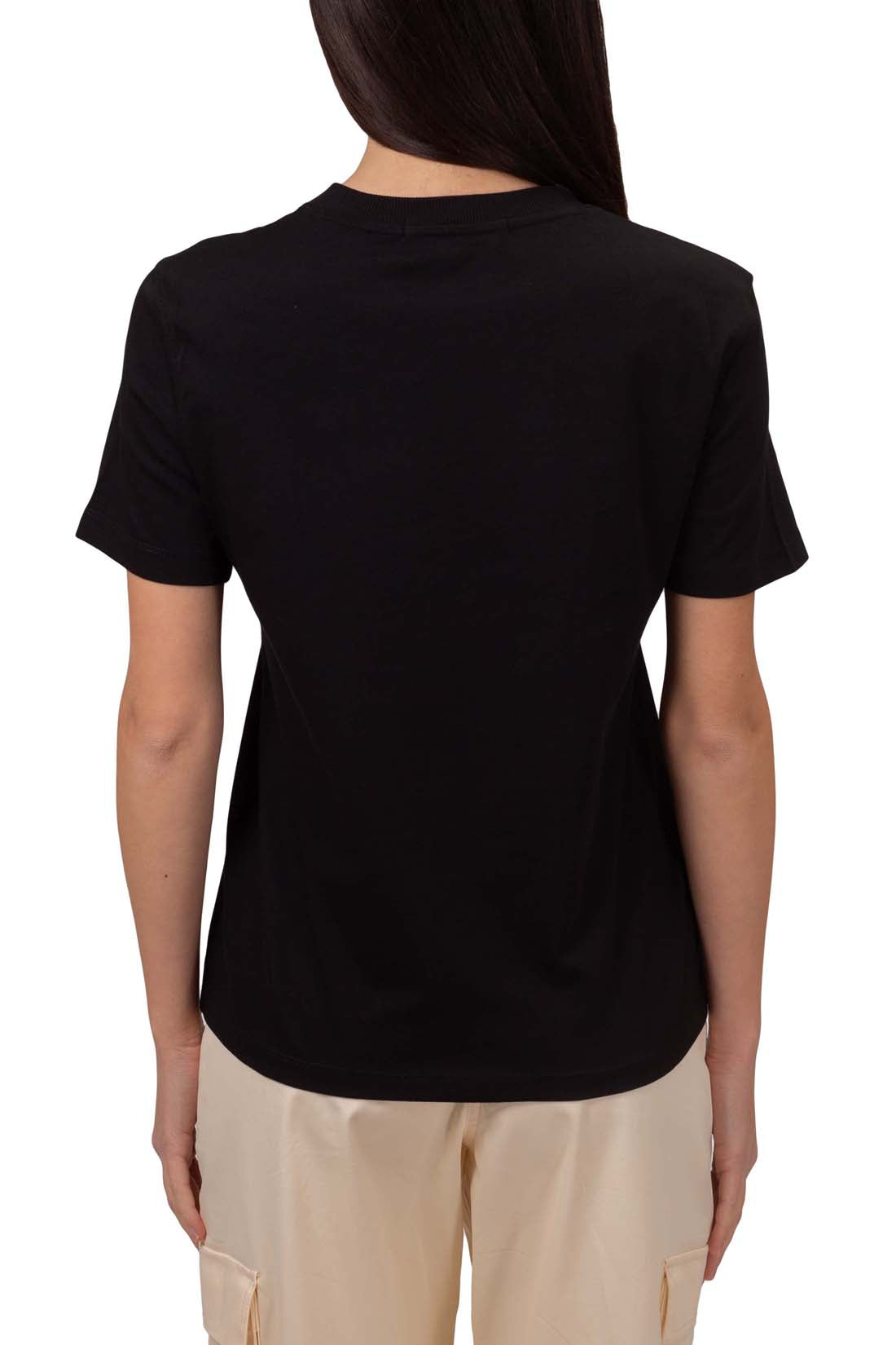 CALVIN KLEIN JEANS - Women's regular T-shirt with monogram patch  - Size L-2