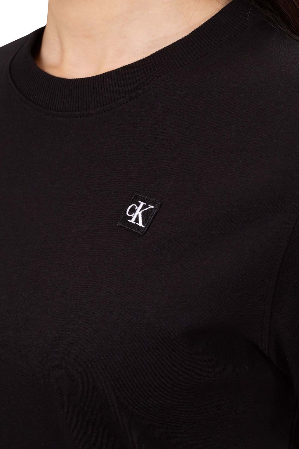 CALVIN KLEIN JEANS - Women's regular T-shirt with monogram patch  - Size L-4