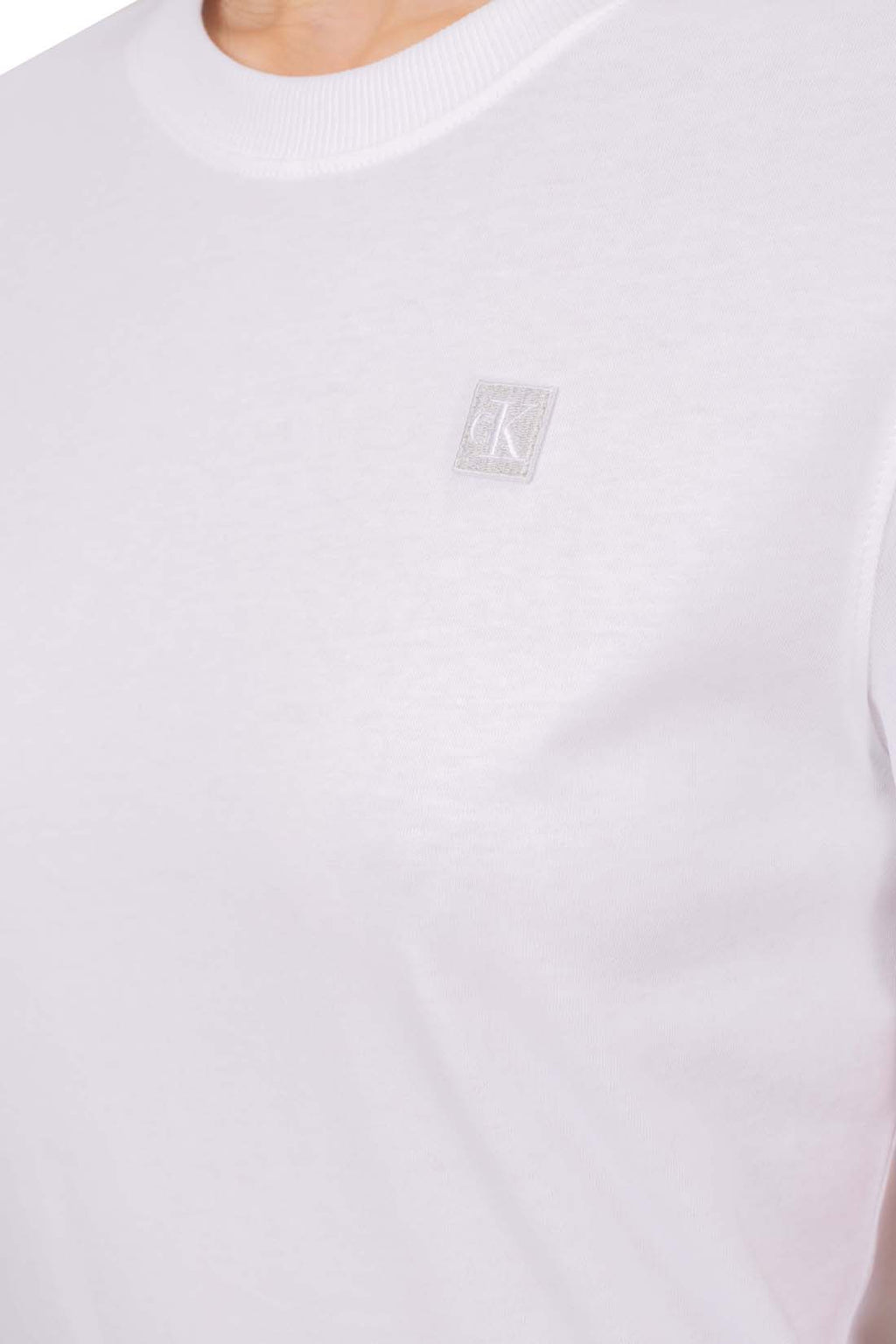 CALVIN KLEIN JEANS - Women's regular T-shirt with monogram patch  - Size L-8