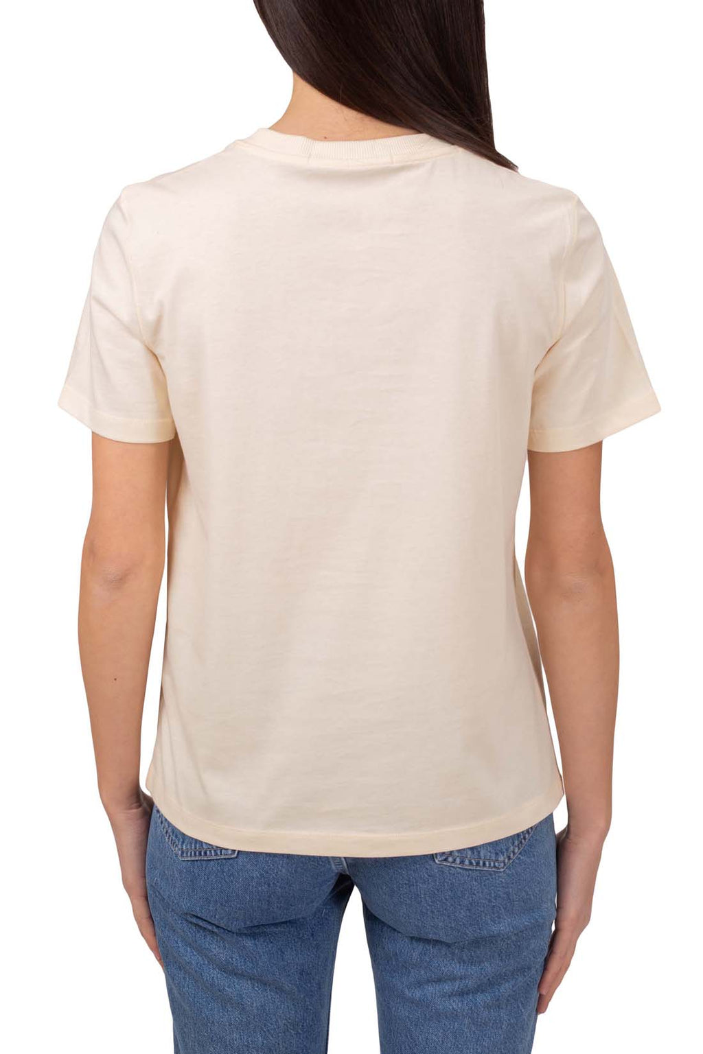 CALVIN KLEIN JEANS - Women's regular T-shirt with monogram patch  - Size L-18