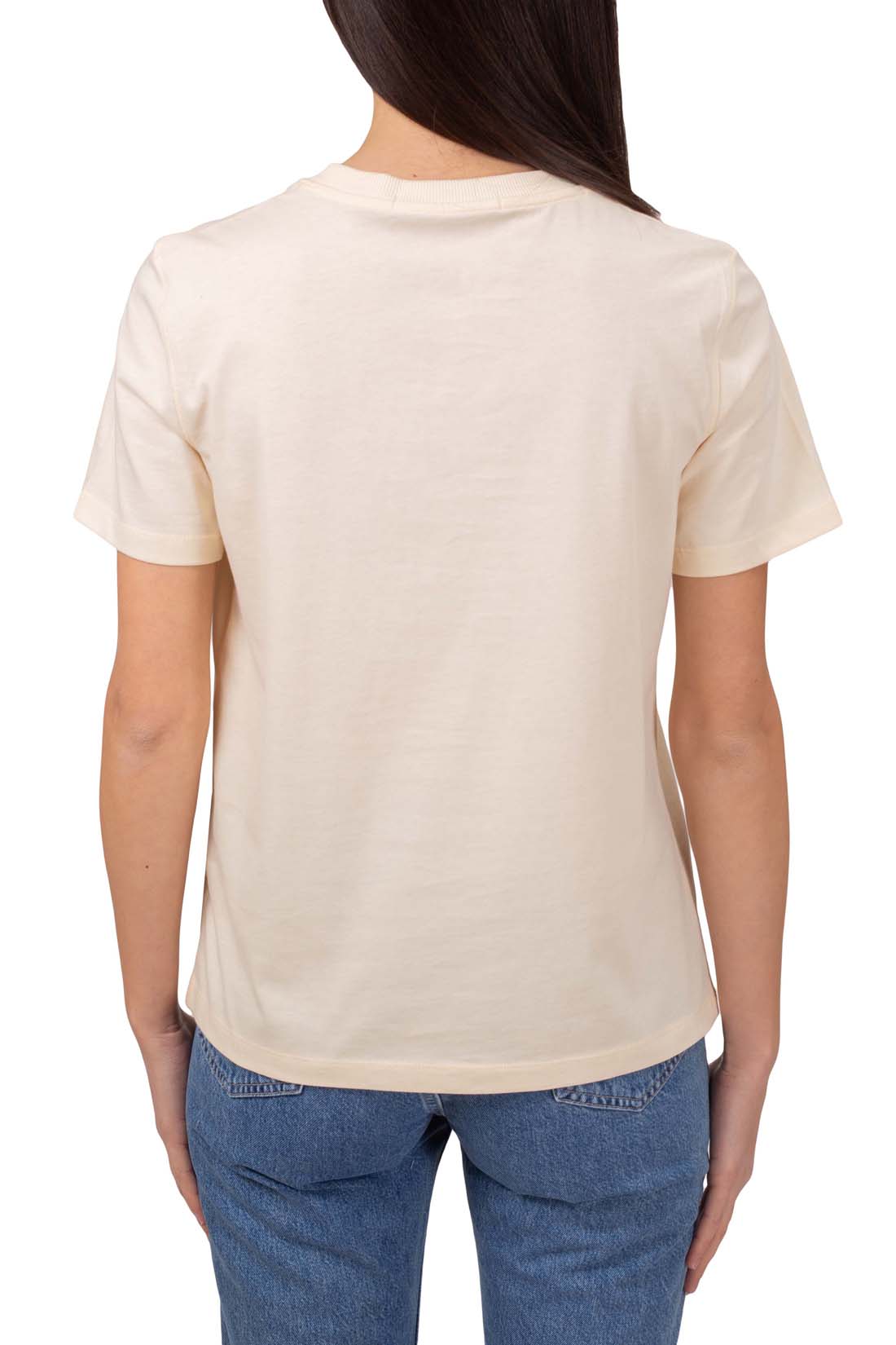 CALVIN KLEIN JEANS - Women's regular T-shirt with monogram patch  - Size L-18
