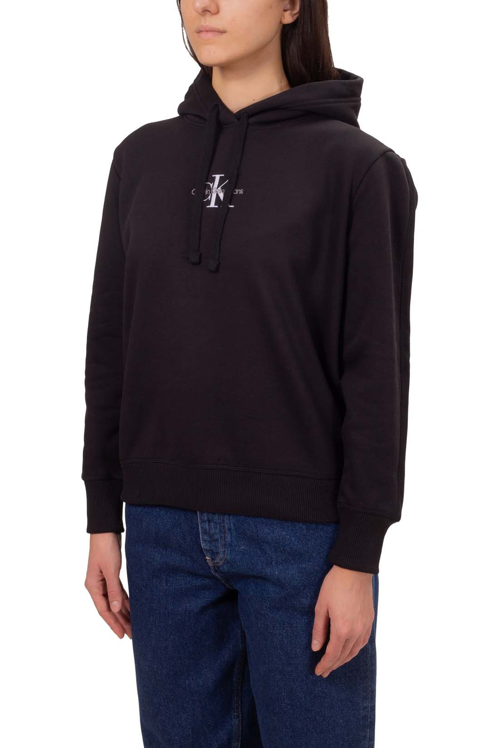 CALVIN KLEIN JEANS - Women's winter logo hoodie  - Size L-1