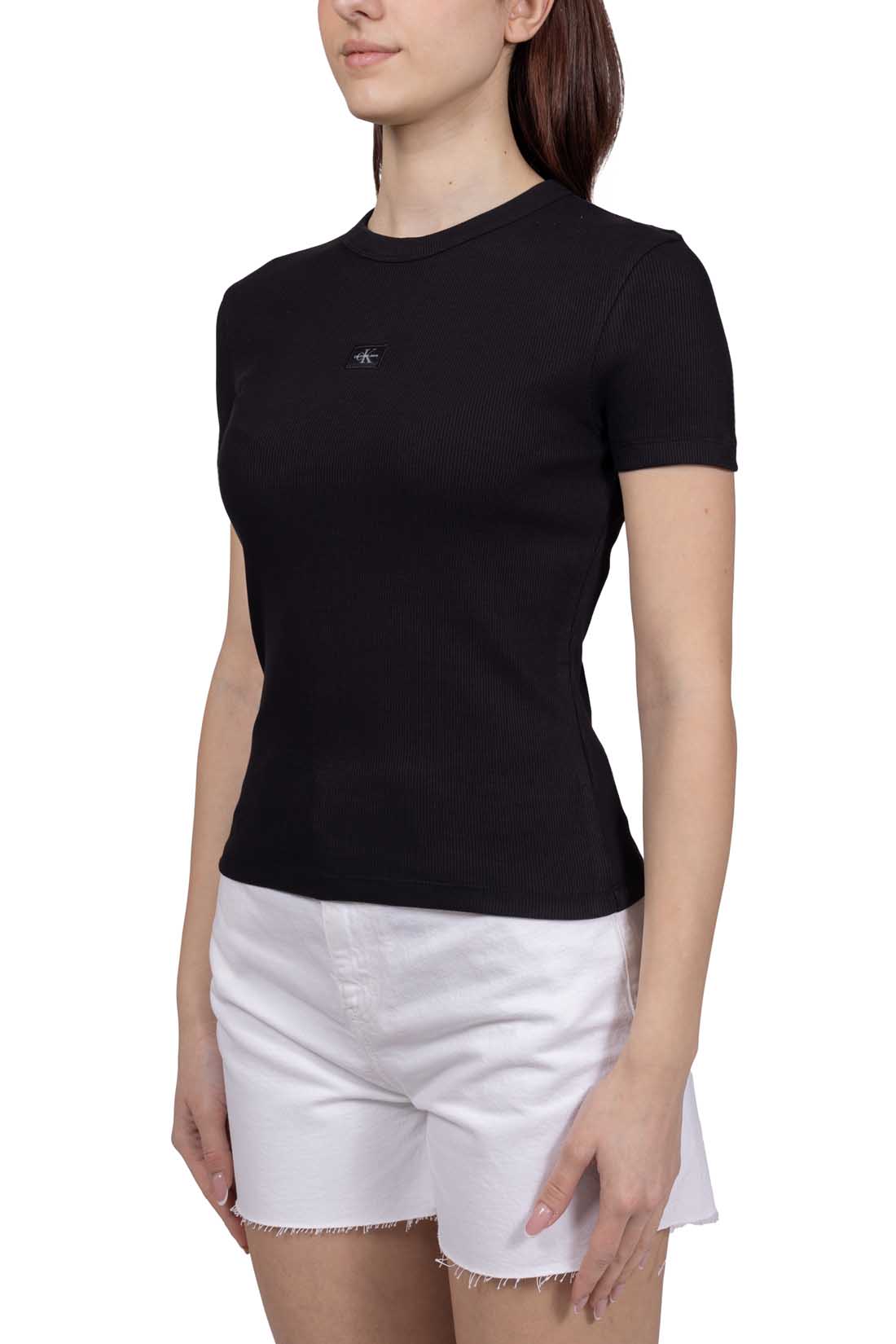 CALVIN KLEIN JEANS - Women's ribbed slim T-shirt-5