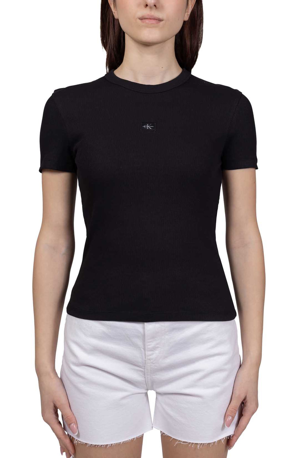 CALVIN KLEIN JEANS - Women's ribbed slim T-shirt-3