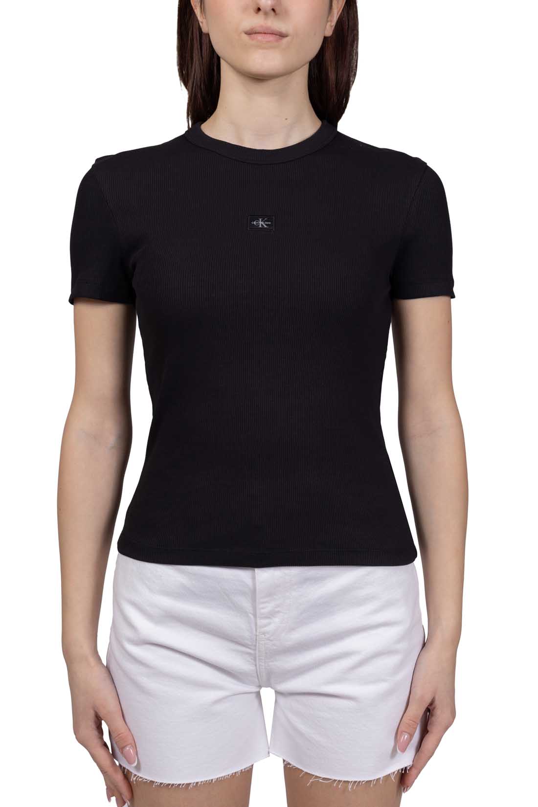 CALVIN KLEIN JEANS - Women's ribbed slim T-shirt-3