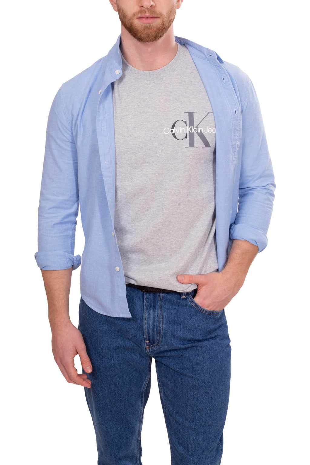 CALVIN KLEIN JEANS - T-shirt uomo in puro cotone con logo-11